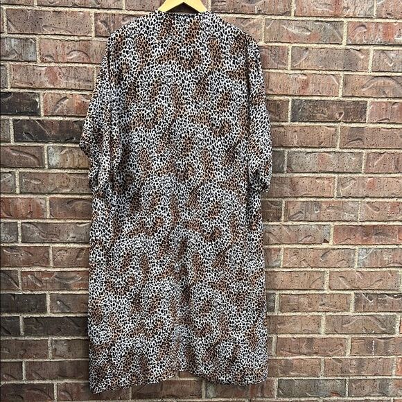 Turquoise Haven Boutique Leopard Print Women's Coat Cover Up Shaw One Size - Picture 9 of 14